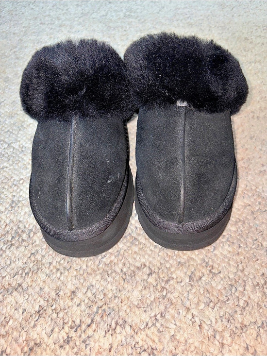 UGG Shoes - UGG Disquette Slipper Black Fur Slippers US 7